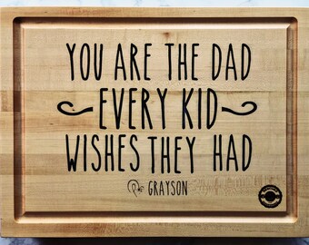 Personalized Father's Day Cutting Board.  Perfect for the Dad that loves to Grill!  Include gift givers names!  Order by 6/10!