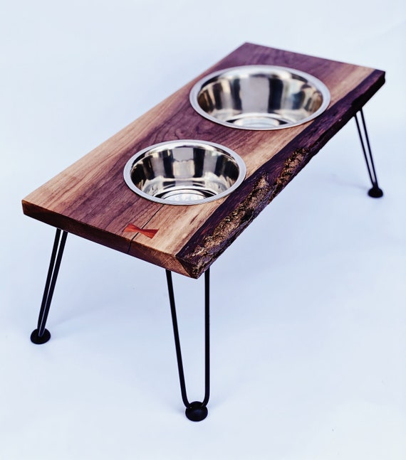 Warner Style Raised Dog Feeder made from Rescued Black Walnut with