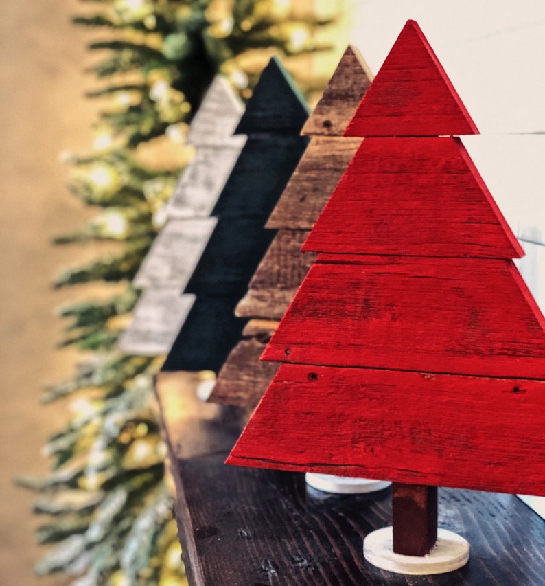 Rustic Wooden Christmas Trees Made from Reclaimed WI Barnwood Etsy