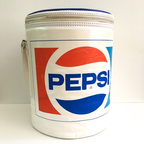 Made in the USA Pepsi Memorabilia 1980s Pepsi Collectible Vintage Pepsi Insulated Zipper Picnic Cooler Bag with Carry Handle