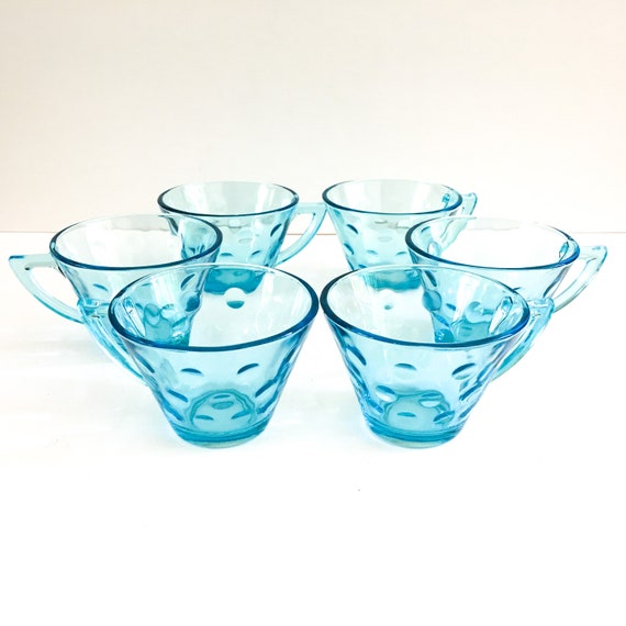 turquoise glass cups