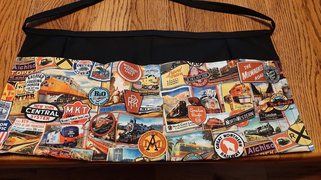 Waitress Apron 3 Pocket Train Logos From Yesteryear - Etsy