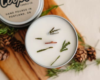 Fresh Cut Pine | Wood Wick, Soy Wax Scented Candle | Pine, Forest, Natural Scent, Friend Gift, Best Seller, Homemade, Outside, Woodsy, Fresh