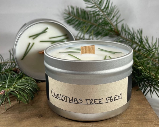 Christmas Tree Farm | Wood Wick, Soy Candle | Handmade, Christmas ...