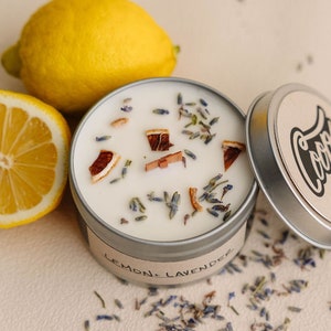 Lemon + Lavender | Wood Wick, Soy Wax Scented Candle | Summer Scent, Mother's Day Gift, Natural, Lavender, Lemon Fresh, Handmade