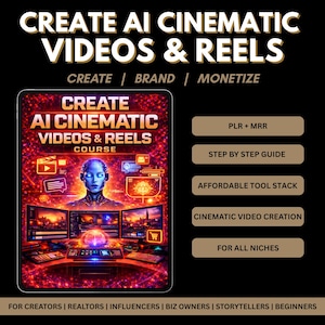 Crea videos y reels cinematográficos con IA / Curso paso a paso / Creación de videos con IA para TikTok, Instagram, Etsy, Plr+Mrr