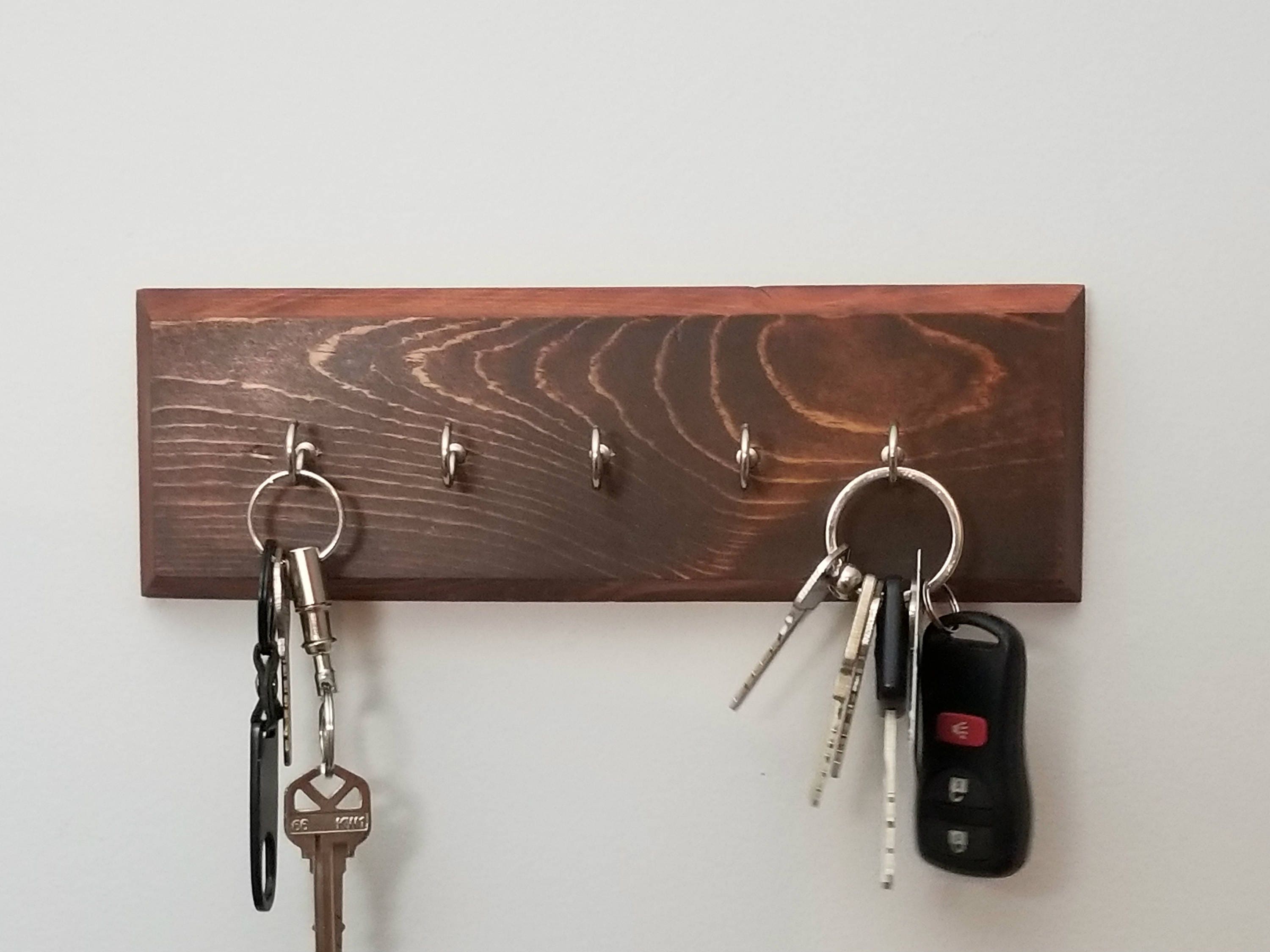 Ready to Ship Key Holder / Key Rack Brushed Nickel Hooks Etsy