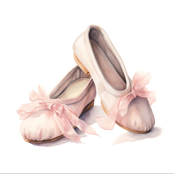 Delicate Ballet Flats Art - Soft Pink Dancer Wall Decor - Digital Download - Ideal for Adding a Touch of Elegance, Great Gift for Ballerinas