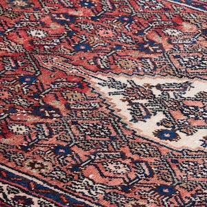 10 ft Vintage Runner Rug Red Soft Turkish Antique Hallway Carpet 9&#39;7&quot;x3&#39;6&quot; #1860