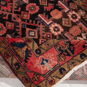 16 ft Long Vintage Runner Rug, Rare Hand-Knotted Turkish Runner Rug, Navy Blue Runner Rug Antique Hallway Carpet 16'4"x3'8" #4175
