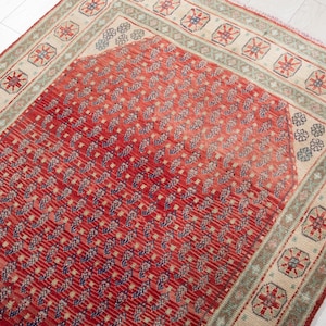 10 ft Long Charming Vintage Runner Rug, Turkish Antique Hallway Carpet, Red Tribal Wool Runner Rug 10&#39;3&quot;x3&#39;7&quot; #4164