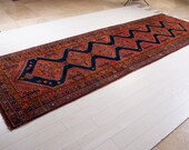 13 39 8 quot x 4 39 6 quot Excellent Hand-Knotted Antique Collectible Caucasian Wide Runner Rug 4x14 Handmade Tribal Vintage Large Hallway Carpet 1942