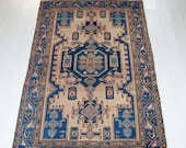 6.46ft x 4.26ft Rare antique Caucasian rug over 100-120 years old 656