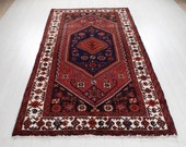7 39 11 quot x 4 39 6 quot Excellent Hand-Knotted Soft Red Tribal Rug 4x8 Handmade Vintage Wool Carpet 2910