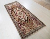 7.7ft x 3.11ft Excellent hand knotted tribal Caucasian antique rug, soft handmade green boho vintage wool carpet 1125