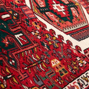 11 ft Long Rare Vintage Runner Rug, Hand-Knotted Red Runner, Caucasian Hallway Runner, Tribal Runner Rug, Red Soft Runner Rug 11&#39;x3&#39;8&quot; #2156