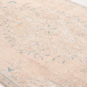 8x10 Excellent Antique Rug Neutral Faded, Hand Knotted Vintage Large Turkish Area Rug 10&#39;5&quot;x7&#39;5&quot; #4861