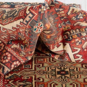 3x7 Vintage Turkish Small Runner Rug, Faded Red Hand-Knotted Short Narrow Hallway Runner 7 ft Long #5572