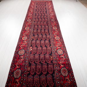 16 ft Long Rare Vintage Runner Rug, Antique Turkish Collectible Hallway Carpet, Handmade Runner Rug 16' 9" x 3' 7" #4192 image 2