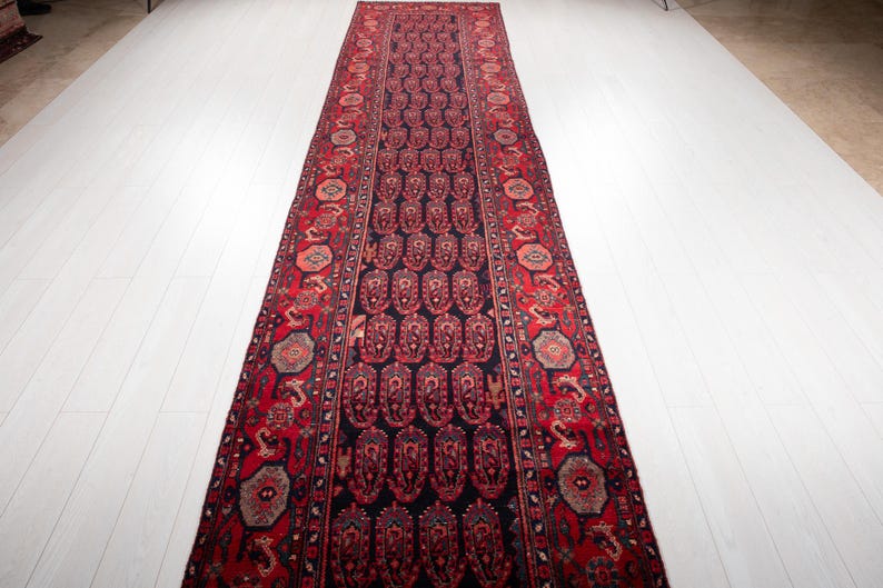 16 ft Long Rare Vintage Runner Rug, Antique Turkish Collectible Hallway Carpet, Handmade Runner Rug 16' 9" x 3' 7" #4192 image 2