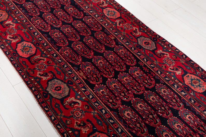 16 ft Long Rare Vintage Runner Rug, Antique Turkish Collectible Hallway Carpet, Handmade Runner Rug 16' 9" x 3' 7" #4192 image 4