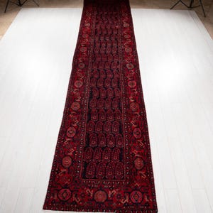 16 ft Long Rare Vintage Runner Rug, Antique Turkish Collectible Hallway Carpet, Handmade Runner Rug 16' 9" x 3' 7" #4192 image 6