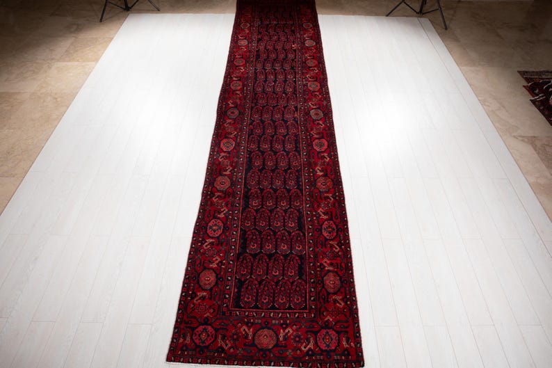 16 ft Long Rare Vintage Runner Rug, Antique Turkish Collectible Hallway Carpet, Handmade Runner Rug 16' 9" x 3' 7" #4192 image 6
