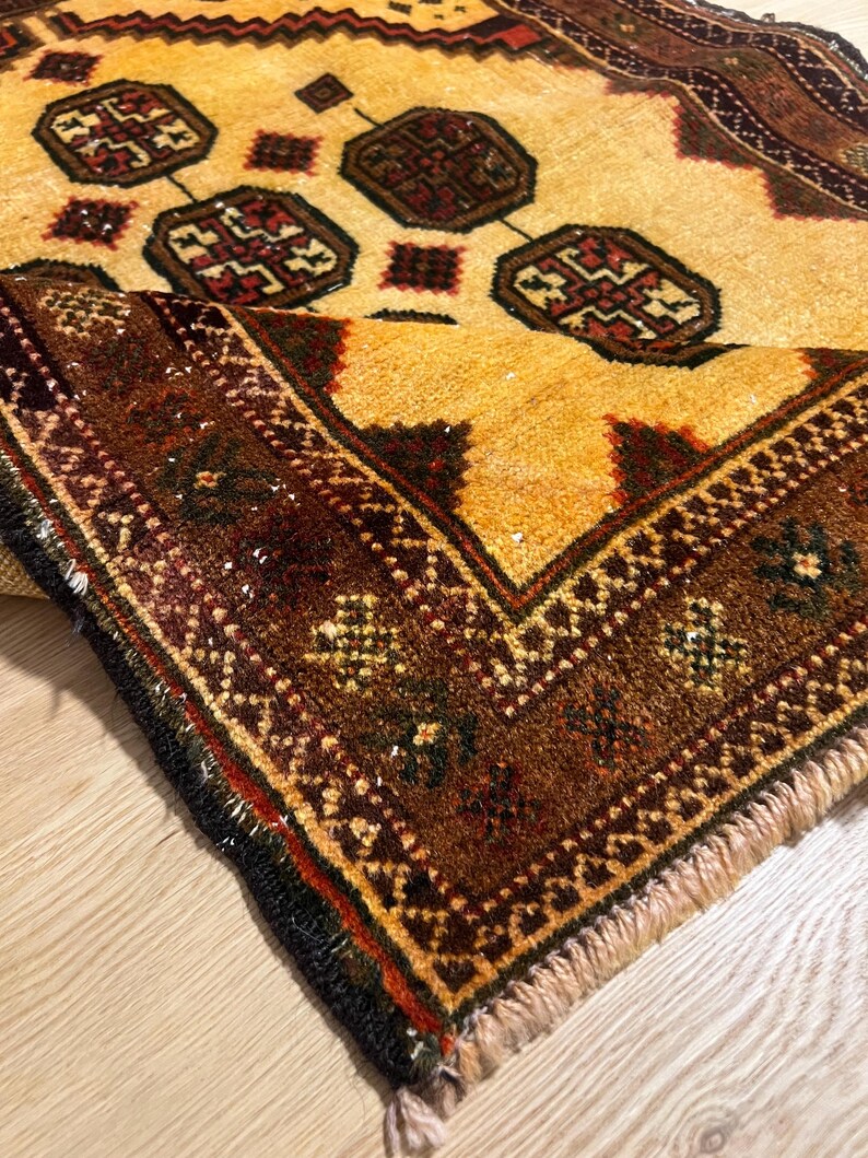 Prayer Rug Pattern Rare Vintage Turkish Wool Prayer Rug Wall Hanging Art (3'10