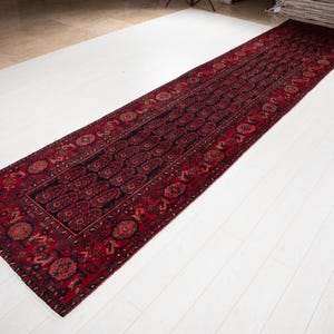 16 ft Long Rare Vintage Runner Rug, Antique Turkish Collectible Hallway Carpet, Handmade Runner Rug 16' 9" x 3' 7" #4192 image 3