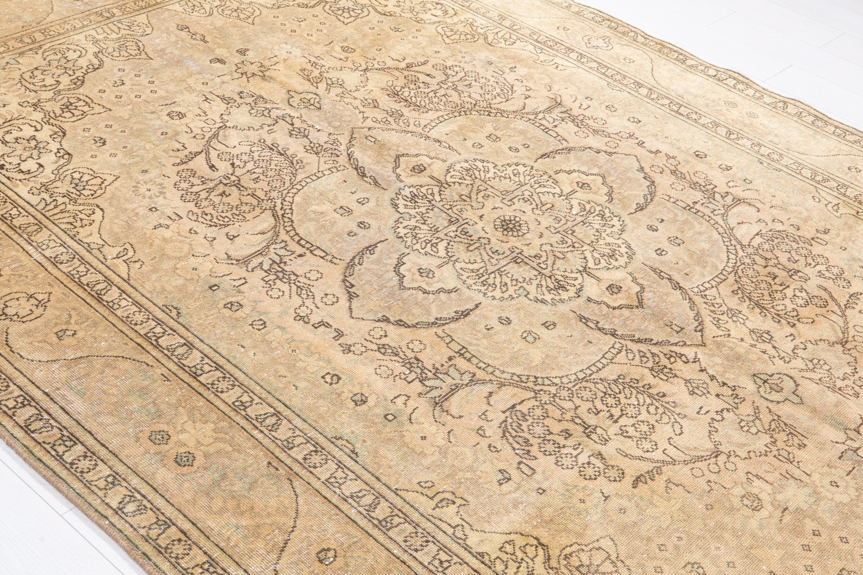 【Vintage】Hand Knit Rug 170×100 5'x12'9