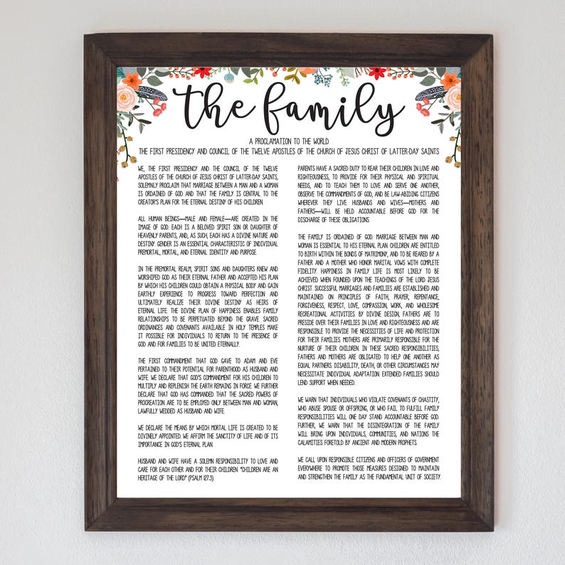 Family Proclamation Print LDS Digital Download Includes | Etsy