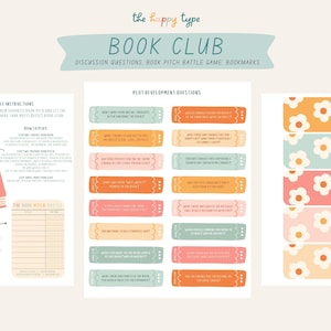 Preguntas para el club de lectura / Juego del club de lectura / Marcadores / Descarga instantánea