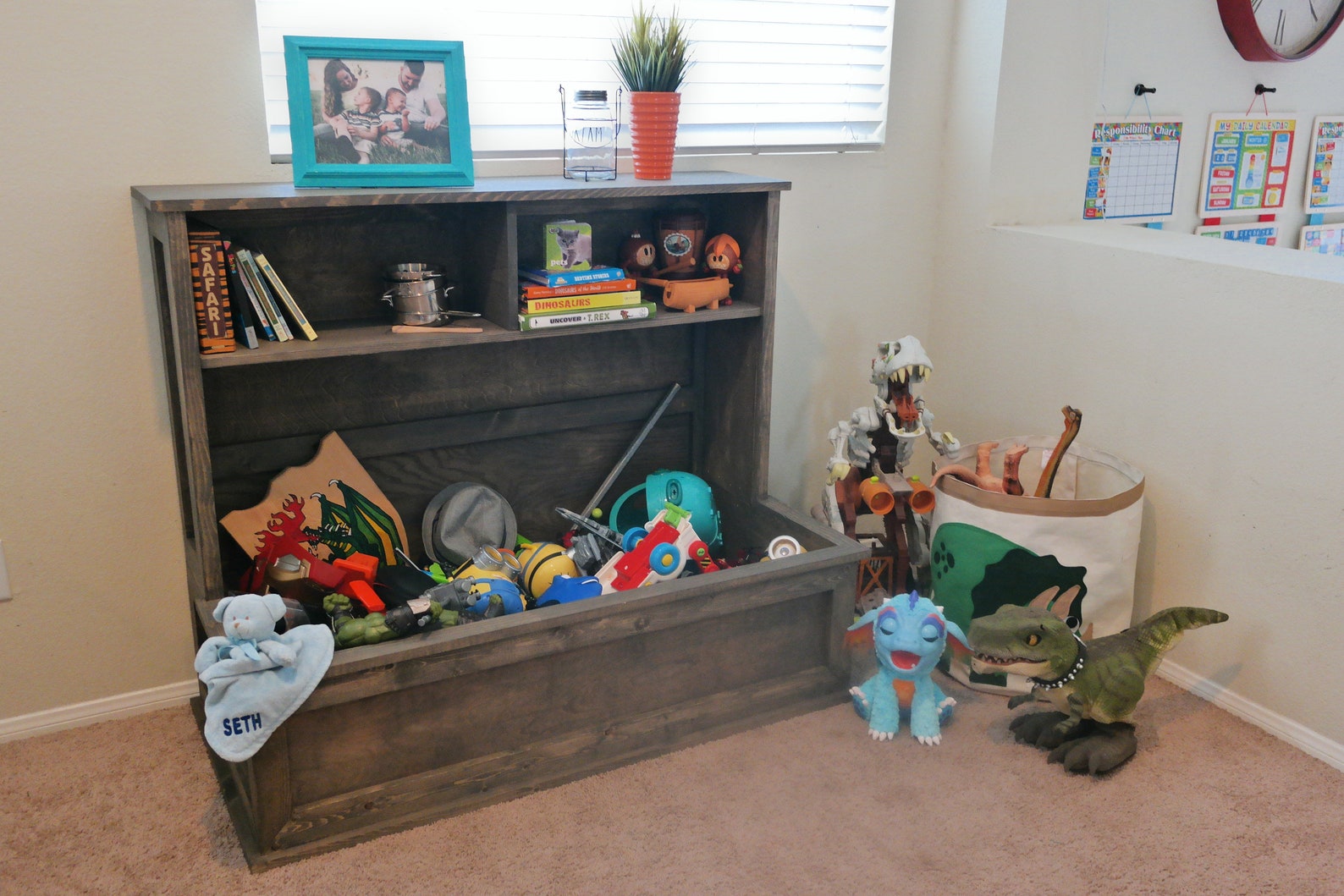 Farmhouse Toy Box Book Shelf Toy Box Kids Toy Box Toy Etsy