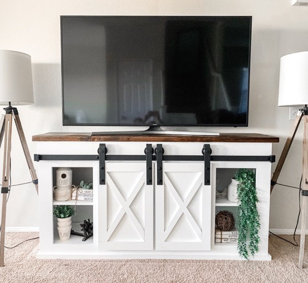 Barn Door Console Table, Tv Stand, Barn Door Tv Stand, Tv Console, Barn