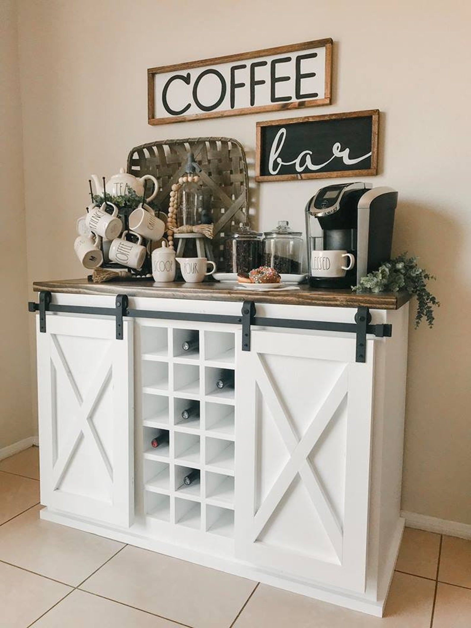 Barn Door Bar Coffee Bar Coffee Bar Table Wine Bar Wine Etsy