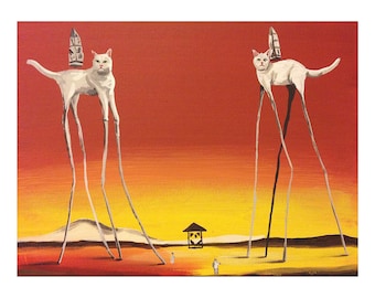 Dali Cats - 9x12 PRINTS