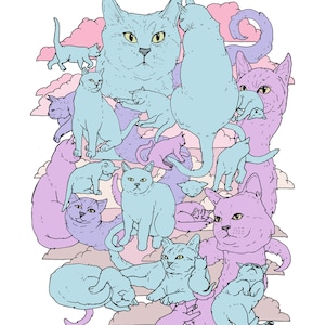 Cat Dream #18 - 9x12 PRINTS