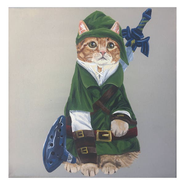 Ocarina of Time Kitty Link - print