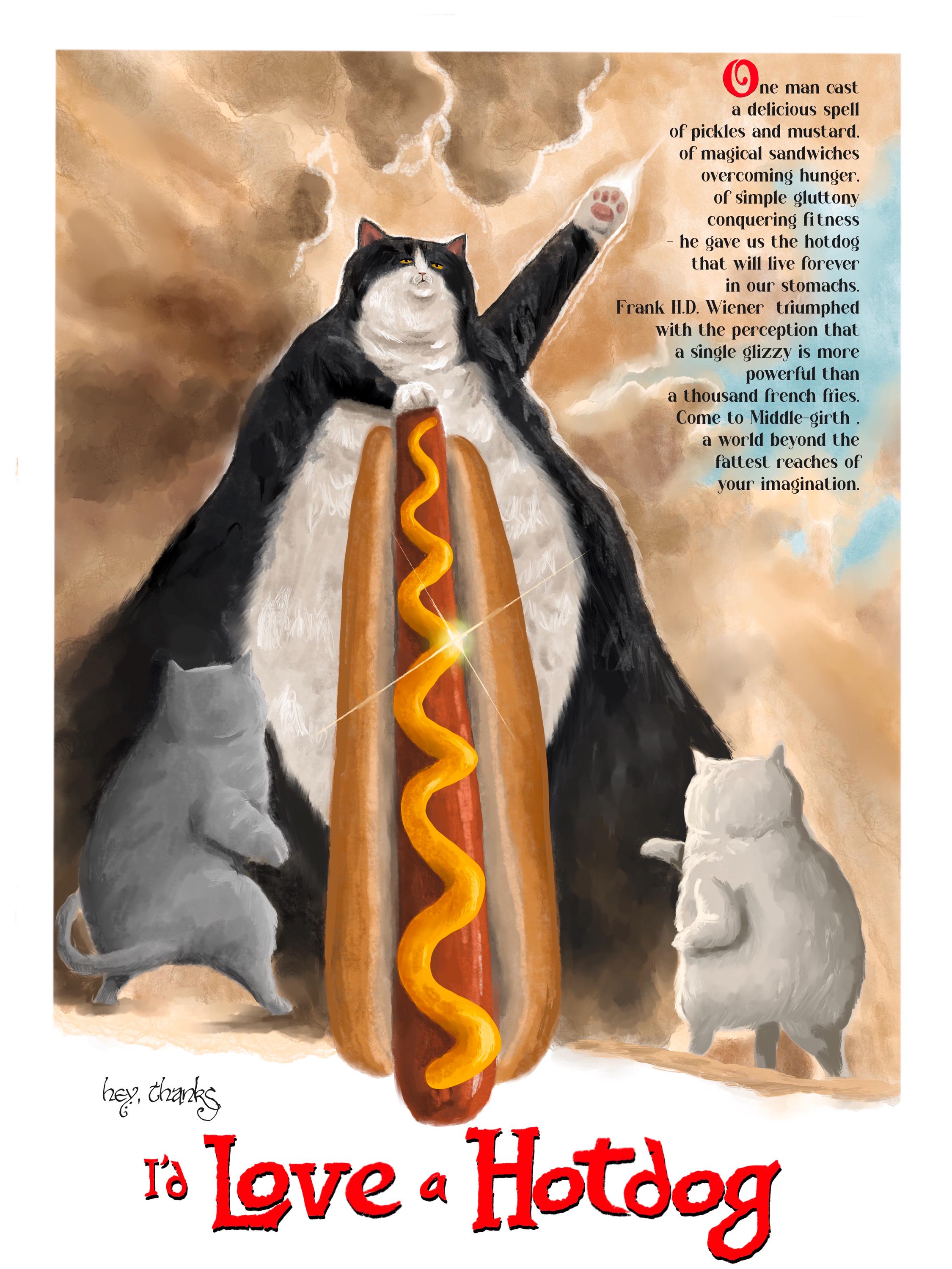 Hey, Thanks! I'd Love A Hotdog - PRINT - Etsy