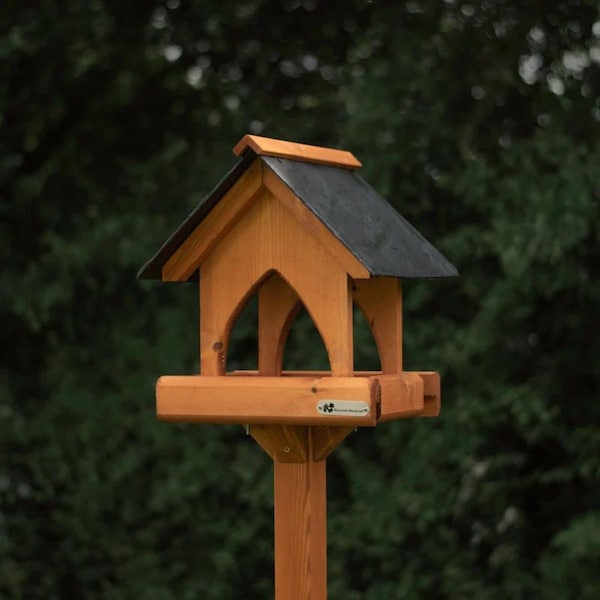 Gothic Slate Roof Bird Table