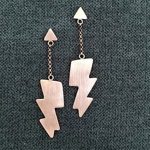Lightning Bolt Sterling Silver Statement Earrings, Handmade Earrings, Stud Earrings, Dainty wearing, Thunder Bolt Stacking Earrings