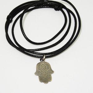 Hamsa Halsband, Symboliskt Sterlingsilverhalsband, Boho, Boho Smycken, Zigenarsmycken, Hippie, Etnisk, Handgjort halsband Förgyllt