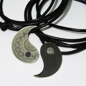 Yin Yang Pendant Set ,Mandala Pendant,Etched Mandala Pendant, Men's Gift, Sterling Silver Pendant,Friendship, Lovers Spiritual Necklace