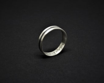 Men's Ring,Personalized Ring, Secret Message Ring, Simple Sterling Silver Ring, Promice Ring, Engraved Band, Men's Wedding Ring,Unisex ring