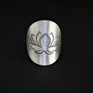 Lotus Flower Statement Ring, Symbolic Sterling Silver Women Ring, Bohemian, Boho Jewelry, Spiritual Ring, Mediation, Yoga Handmade Ring