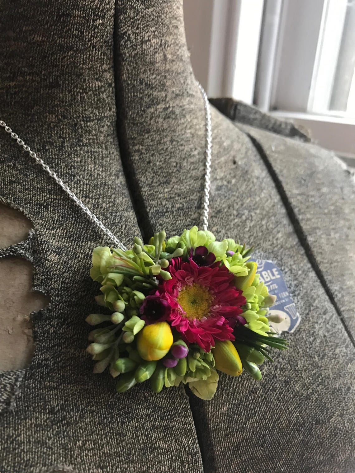 Oval Pendant Fresh Flower Necklace fresh flower jewelry Etsy