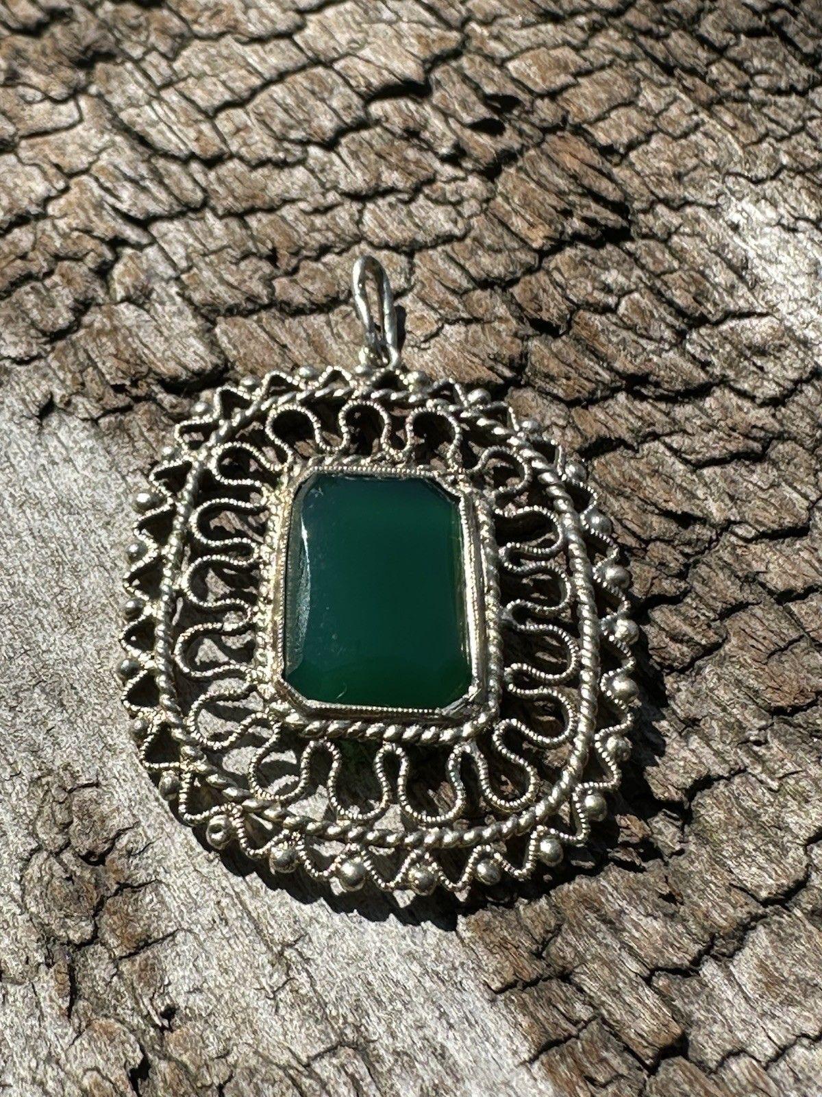 Collier pendentif améthyste argent années 830 Norvège