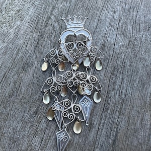 Aksel Holmsen 830s Silver vintage sølje crown Brooch Norway Norwegian vintage estate