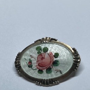 Arne Nordlie Sterling silver Enamel vintage Brooch Norway Norwegian