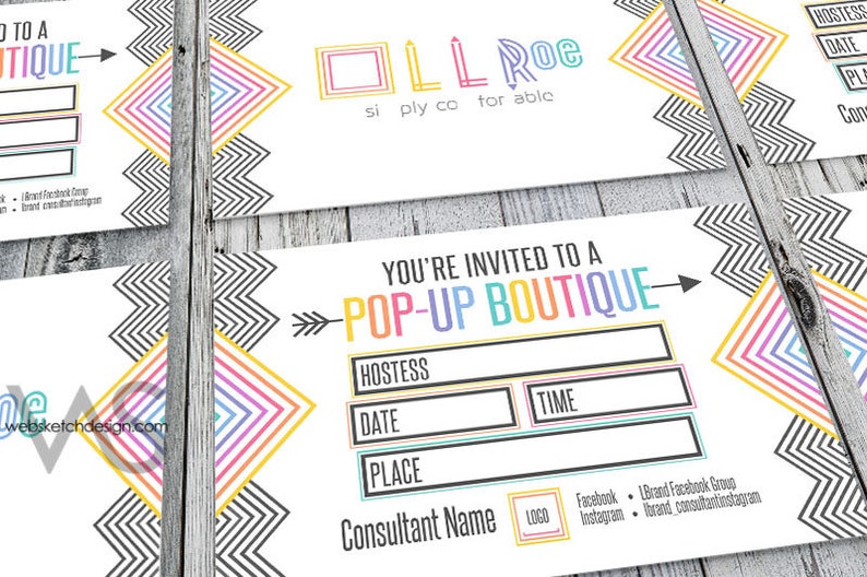 5x7 White Pop Up Shop Invite Postcard Design 5x7 Etsy